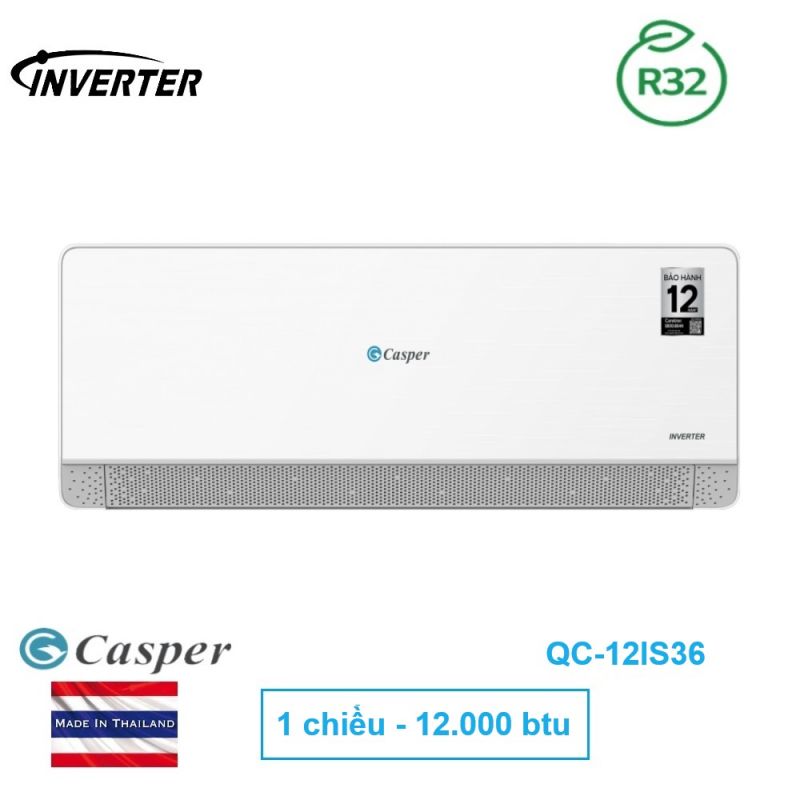 điều hòa Casper 12000 btu QC-12IS36 inverter 1 chiều mới 2024 giá rẻ