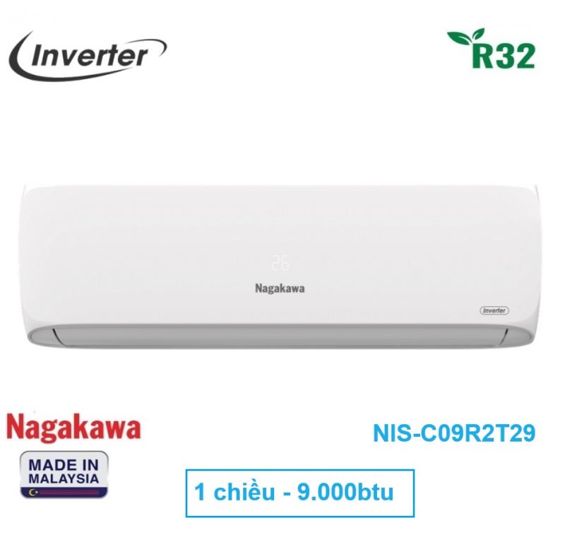 Điều hòa Nagakawa 9000 btu NIS-C09R2T29 1 chiều  inverter