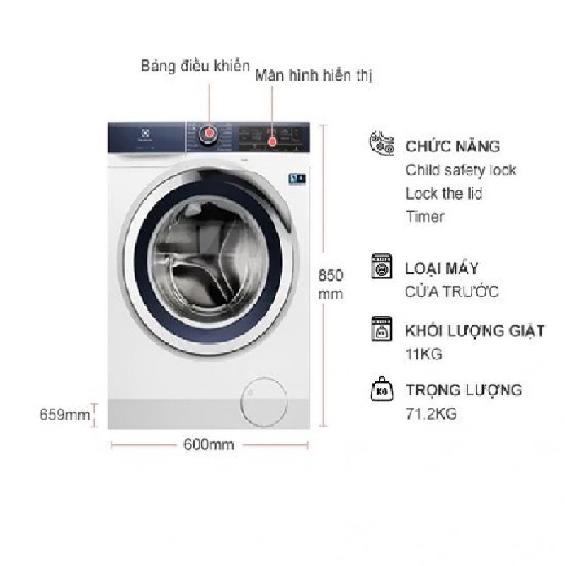 Đánh giá máy giặt sấy Electrolux EWW1141AEWA | DIENMAYGIASI.VN
