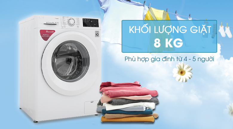 Máy giặt LG 8Kg inverter FC1408S5W giá rẻ tại vinh