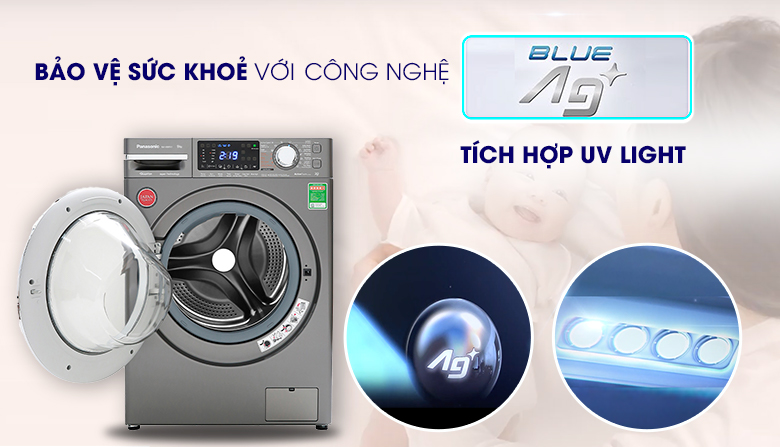Máy giặt Panasonic 10 Kg cửa trước NA-V10FX1LVT - kháng khuẩn ag