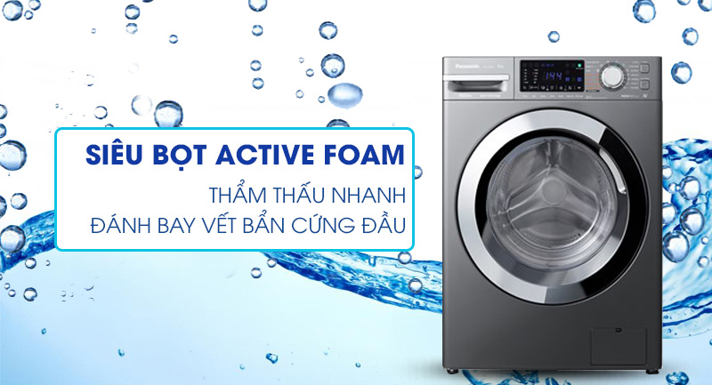 Máy giặt Panasonic 10 Kg cửa trước NA-V10FX1LVT - active foam