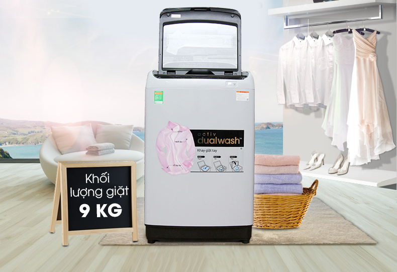 Máy giặt Samsung 9 kg lồng đứng WA90J5710SG/SV giá rẻ tại tp vinh nghệ an