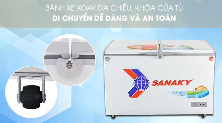 Tủ đông Sanaky 260 lít dàn lạnh đồng VH-3699W1 giá rẻ tại tp vinh nghệ an