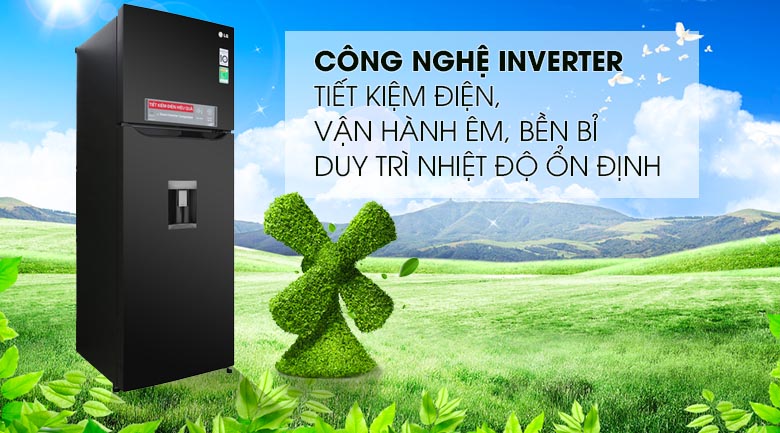 Tủ lạnh LG 315 lít GN-D315BL giá rẻ - công nghệ inverter êm ái