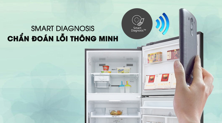 Tủ lạnh LG 393 lít GN-D422BL giá rẻ- chuẩn đoán lỗi tủ lạnh thông minh