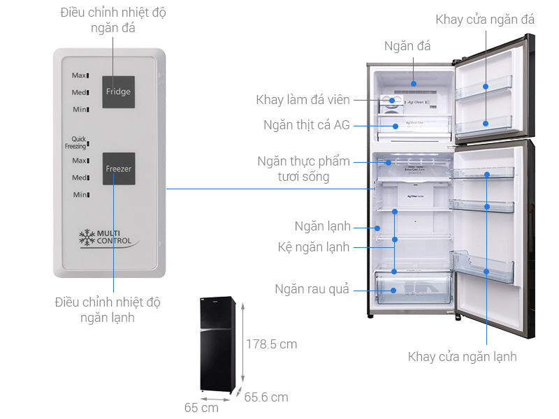 Tủ lạnh Panasonic 366 lít NR-BL389PKVN