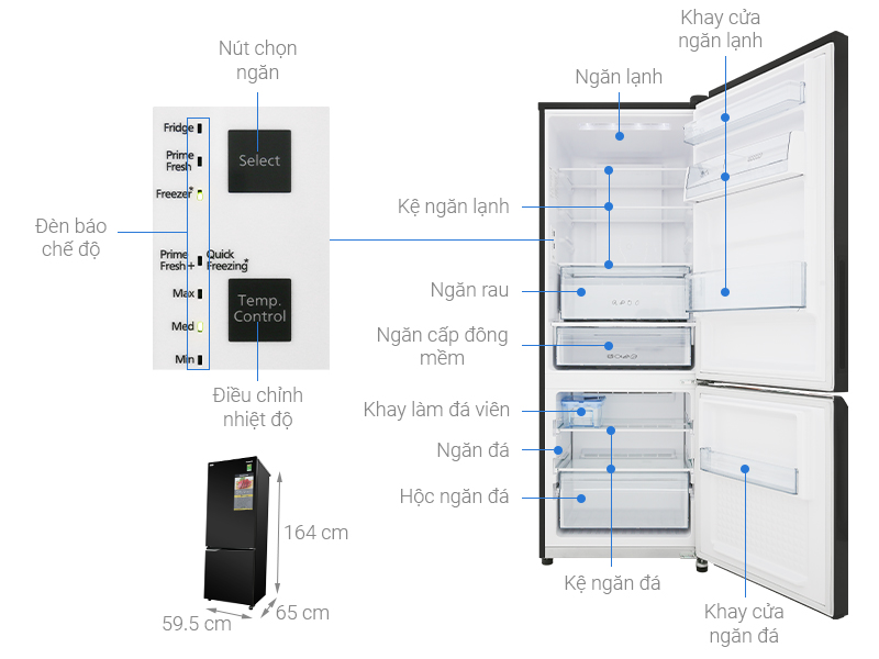 Tủ lạnh Panasonic 290 lít NR-BV329XSV2 ( cấp đông mềm)