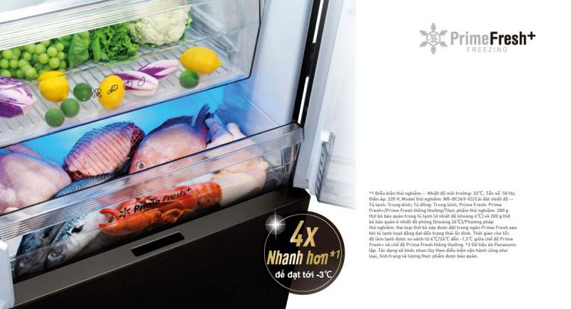 Tủ lạnh Panasonic 446 lít NR-CY550GKVN- prime fresh