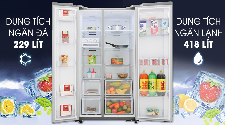 Tủ lạnh Samsung 647 lít side by side RS62R5001M9/SV- thêm 100l lưu trữ
