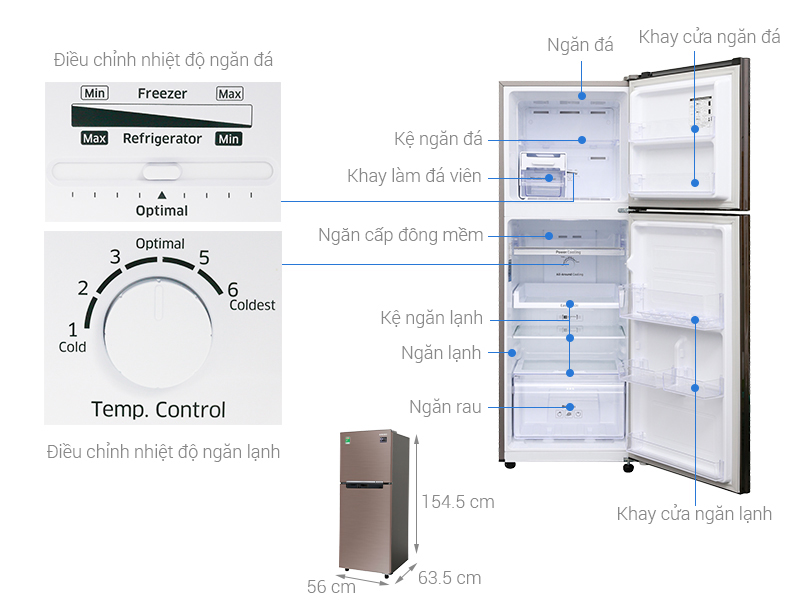 Tủ lạnh Samsung 236 lít RT22M4032DX/SV