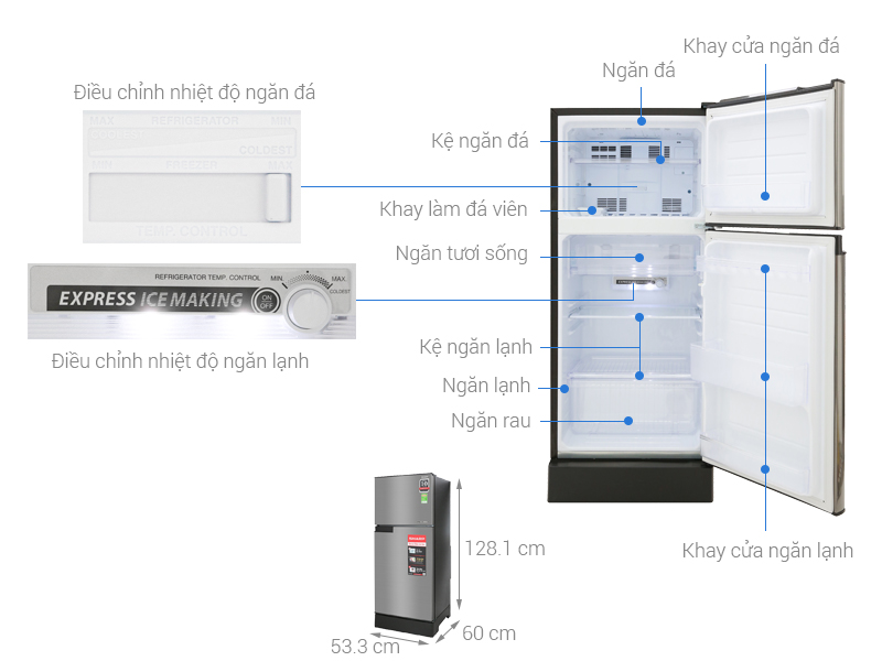 Tủ lạnh Sharp150L inverter SJ-X176E-SL