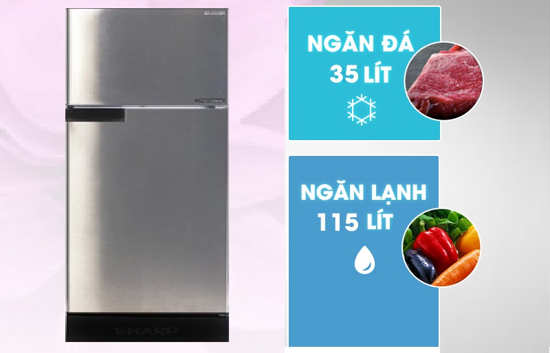 Tủ lạnh Sharp 150L inverter SJ-X176E-SL- dung tích tủ lạnh