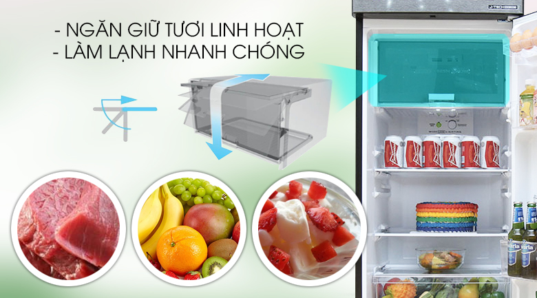Tủ lạnh Sharp 271 lít SJ-X281E-SL- ngăn giữ tươi hoa quả