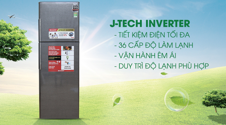 Tủ lạnh Sharp 315L SJ-X346E-DS giá rẻ - công nghệ j tech