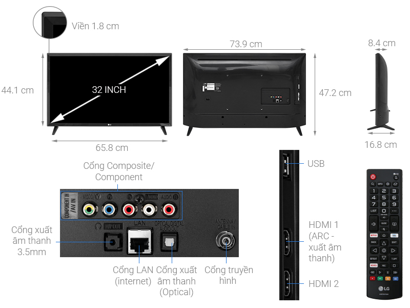 Smart Tivi LG 32 inch HD 32LM570BPTC