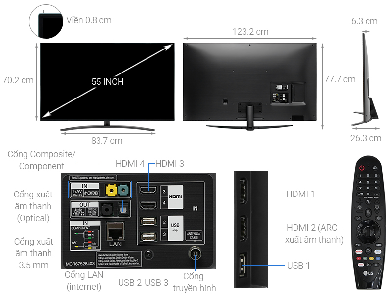 Smart TV LG 55 inch 4K 55SM8600PTA Nanocell