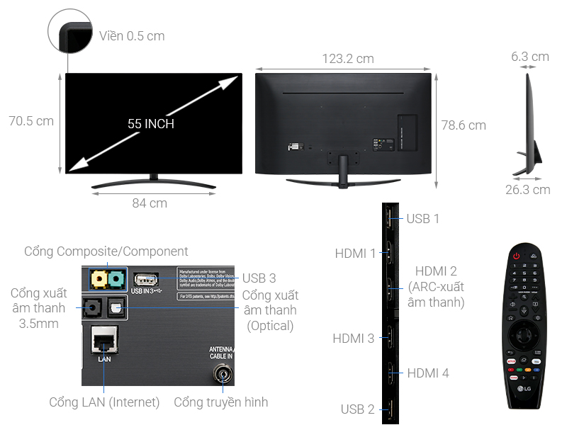 Smart tivi LG 55 inch 4K 55SM9000PTA Nanocell