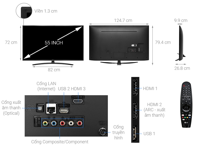 Smart TV LG 55 inch 4K 55UM7400PTA