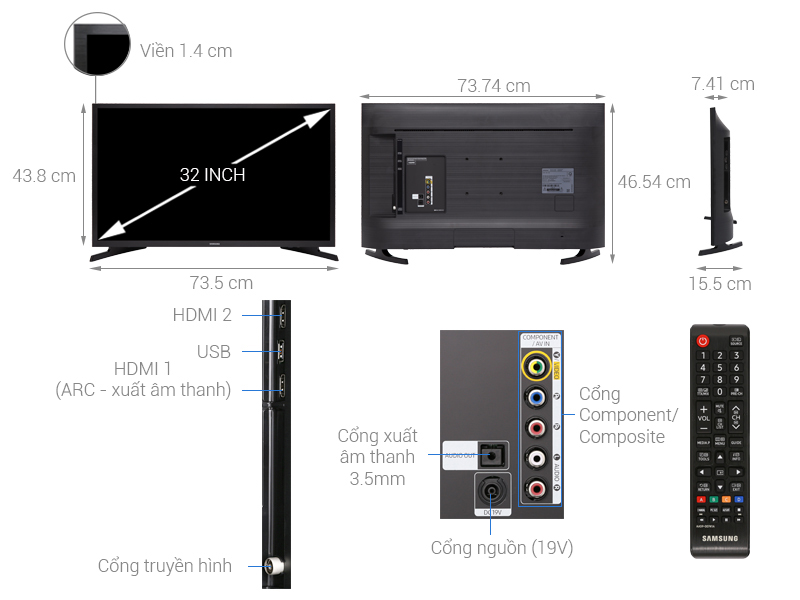 Smart Tivi Samsung 32 inch HD UA32N4300