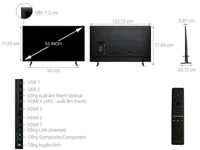 Smart Tivi Samsung 55 inch 4K UA55RU8000