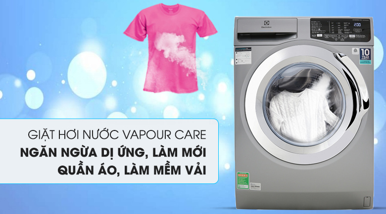 Máy giặt Electrolux Inverter 9 Kg EWF9025BQSA - Công nghệ giặt hơi nước