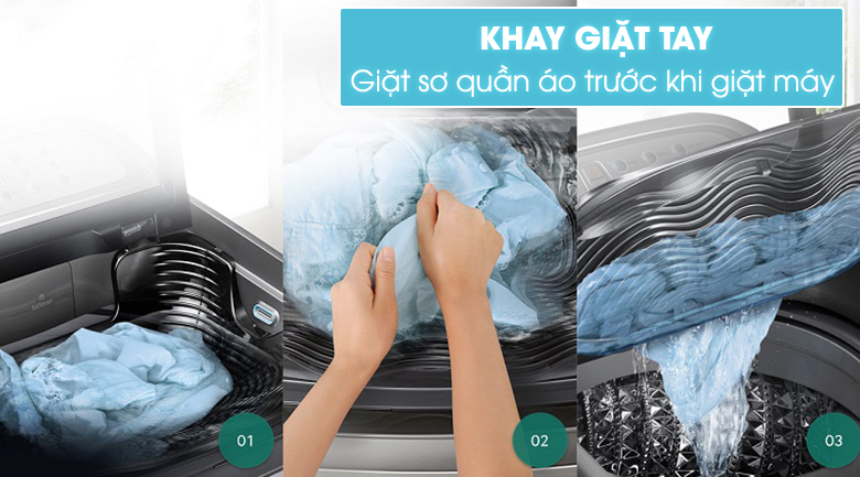 Công nghệ Active Dual Wash với khay giặt tay kết hợp