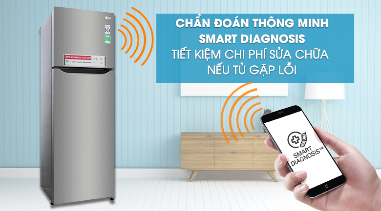Chẩn đoán thông minh - Smart Diagnosis - Tủ lạnh LG Inverter 255 lít GN-M255PS
