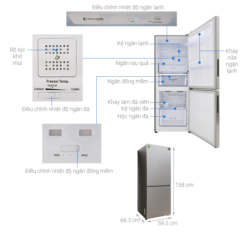 Thông số kỹ thuật Tủ lạnh Samsung Inverter 280 lít RB27N4010S8/SV