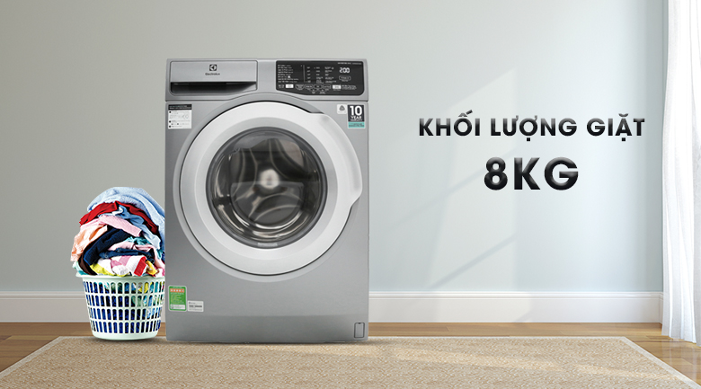 Khối lượng giặt 8 kg - Máy giặt Electrolux Inverter 8 kg EWF8025CQSA