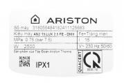 Bình nóng lạnh Ariston 15 lít AN2 15 LUX 2.5 FE
